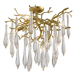 Люстра потолочная с прозрачными стеклянными подвесками в форме капель Droplet Chandelier варинант исполнения - 3 | Loft Concept в Сочи