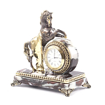 Часы настольные бронзовые с декором в виде коня Horse Stone Clock варинант исполнения - 8 | Loft Concept в Сочи