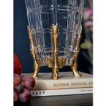 Ваза из прозрачного стекла с бронзовыми ножками и фигурками попугаев Eden Garden porcelain and bronze варинант исполнения - 4 | Loft Concept в Сочи