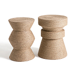 Приставной стол с отделкой из джута Juti D30 см варинант исполнения - 5 | Loft Concept в Сочи