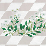 Обои ручная роспись Tiled Meadow Original colourway on Lilac Hint slub silk варинант исполнения - 2 | Loft Concept в Сочи