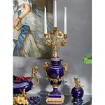 Подсвечник из темно-синего фарфора с бронзовыми элементами и цветами Eden Garden варинант исполнения - 4 | Loft Concept в Сочи