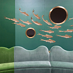 Обои с вышивкой ручной работы Deco Fish Original colourway варинант исполнения - 1 | Loft Concept в Сочи