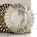 Зеркало круглое с лучами из зеркальных фацетов Silver Facet варинант исполнения - 2 | Loft Concept в Сочи