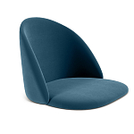 Барный стул со спинкой и металлической подставкой на 4-х деревянных ножках Синий Велюр Vendramin Chair варинант исполнения - 2 | Loft Concept в Сочи