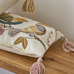 Чехол на подушку с кисточками и вышивкой птиц Ethnic mix Birds Rect варинант исполнения - 5 | Loft Concept в Сочи