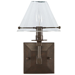 Бра с прозрачным стеклянным абажуром в форме конуса Bartolomeo Bronze варинант исполнения - 3 | Loft Concept в Сочи