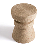 Приставной стол с отделкой из джута Juti D35 см варинант исполнения - 3 | Loft Concept в Сочи