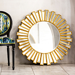 Зеркало круглое с лучами из зеркальных фацетов Golden Facet варинант исполнения - 2 | Loft Concept в Сочи