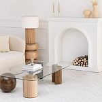 Дизайнерский журнальный стол с прозрачной столешницей и ножками в форме геометрических фигур Pytusin варинант исполнения - 3 | Loft Concept в Сочи