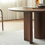 Стол обеденный круглый с двойной столешницей Walnut Wood Table варинант исполнения - 7 | Loft Concept в Сочи