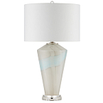 Настольная лампа стеклянная с тканевым абажуром Edges варинант исполнения - 4 | Loft Concept в Сочи