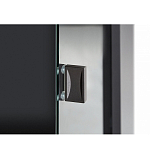 Шкаф-витрина цвета графит с полками и стеклянной дверью Strict Lines варинант исполнения - 4 | Loft Concept в Сочи