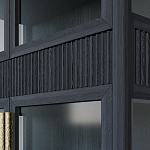 Витрина Primo со стеклянными фасадами и 2 ящиками Черный дуб варинант исполнения - 6 | Loft Concept в Сочи