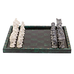 Шахматы Русские сказки с доской из натурального камня Змеевик Decorative Thematic Chess варинант исполнения - 1 | Loft Concept в Сочи