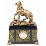 Часы настольные из натурального камня с декором в виде коня Horse Stone Clock варинант исполнения - 1 | Loft Concept в Сочи