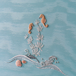 Обои с вышивкой ручной работы Amami Waves Moonbeam colourway on silk moire варинант исполнения - 5 | Loft Concept в Сочи