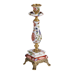 Подсвечник с цветочной росписью из фарфора с бронзовыми элементами Eden Garden варинант исполнения - 2 | Loft Concept в Сочи