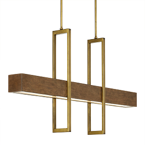 Люстра линейная прямоугольная Wooden Straight Shapes