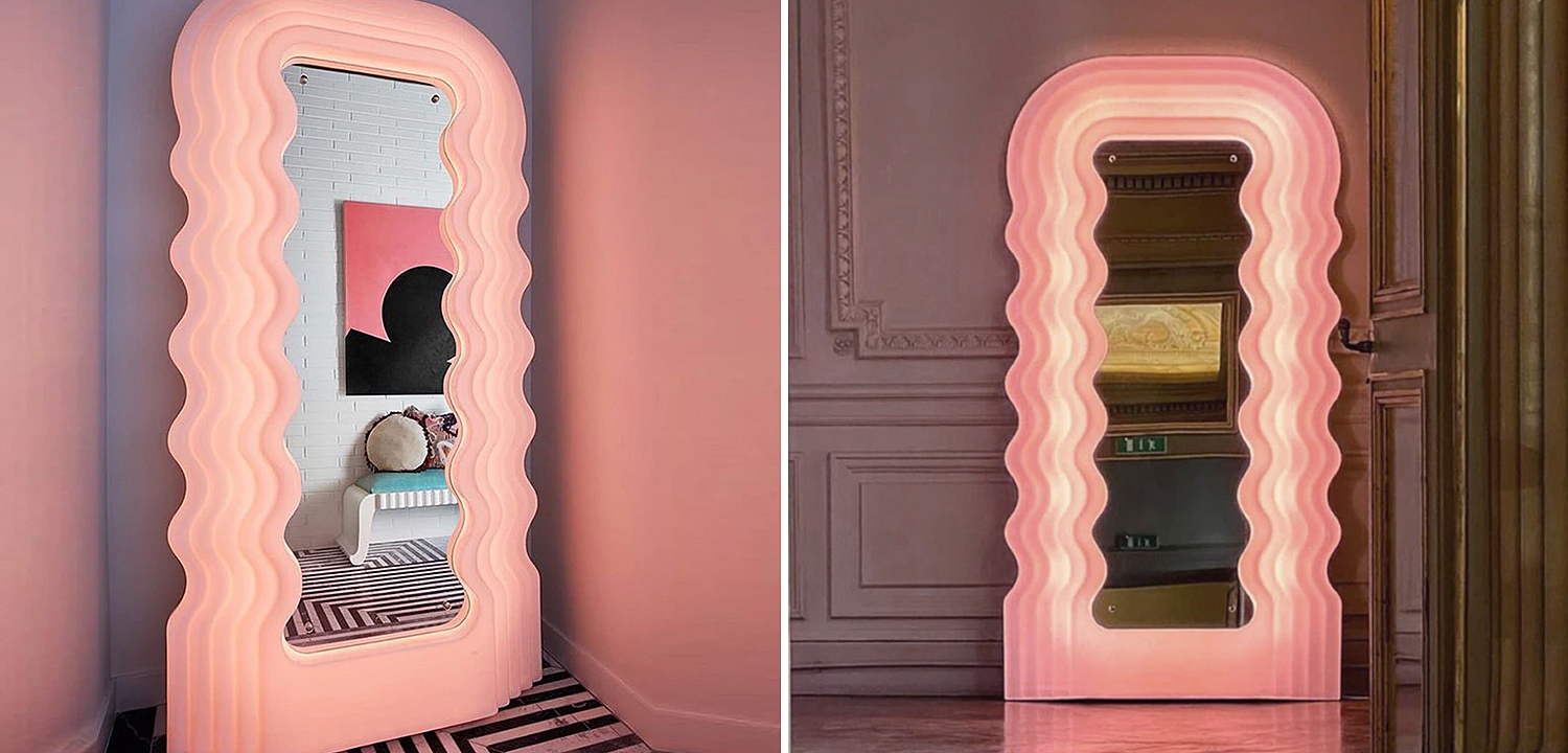 Зеркало Pink Ultrafragola Mirror Ettore Sottsass - Loft-Concept в Сочи