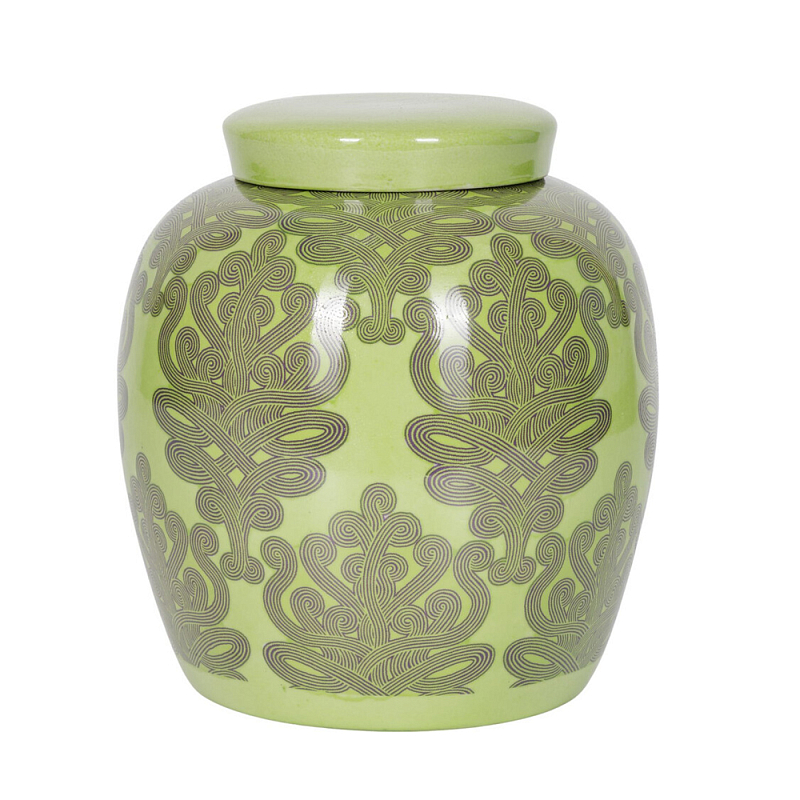 Банка с крышкой Porcelain Malachite Jar Зеленый в Сочи | Loft Concept 