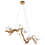 Люстра подвесная линейная с прозрачными стеклянными птичками на ветвях Serip Voa варинант исполнения - 4 | Loft Concept в Сочи