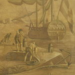 Обои ручная роспись Views of Italy Sepia варинант исполнения - 2 | Loft Concept в Сочи