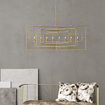 Люстра золотая из пересекающихся прямоугольных элементов Thin Intersecting Rectangles варинант исполнения - 3 | Loft Concept в Сочи