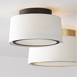 Потолочный светильник с круглым хлопковым абажуром Frosted Diffuser варинант исполнения - 2 | Loft Concept в Сочи