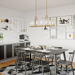 Люстра прямоугольная цвета латунь с прозрачными рифлеными цилиндрическими плафонами Kichler варинант исполнения - 8 | Loft Concept в Сочи