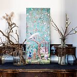 Постер на холсте в стиле шинуазри с изображением сада Chinoiserie Gazebo in the Imperial Garden Poster варинант исполнения - 4 | Loft Concept в Сочи