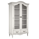 Шкаф книжный белый из массива бука с 5-ю полками и 2-мя ящиками в стиле прованс White Provence варинант исполнения - 1 | Loft Concept в Сочи