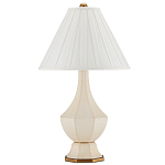 Настольная лампа с фактурным конусовидным абажуром и кожаным каркасом Malifis варинант исполнения - 4 | Loft Concept в Сочи