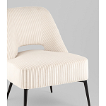 Кресло лаунж Бостон велюр рельефный молочный на черных ножках варинант исполнения - 2 | Loft Concept в Сочи