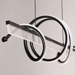 Люстра линейная черного цвета с волнообразным металлическим элементом Luke Lampco Tracer Lamp варинант исполнения - 7 | Loft Concept в Сочи