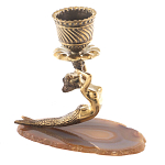 Подсвечник бронзовый из натурального камня агат Stone Candlestick варинант исполнения - 2 | Loft Concept в Сочи