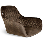 Барный стул со спинкой и подлокотниками на 4-х черных ножках Douglas Rhombus Коричневый Велюр варинант исполнения - 2 | Loft Concept в Сочи