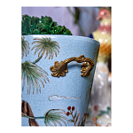 Кашпо из голубого фарфора с бронзовыми элементами Blue Garden варинант исполнения - 6 | Loft Concept в Сочи