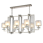 Люстра прямоугольной формы с 8-ю цилиндрическими плафонами из стекла Laurent варинант исполнения - 2 | Loft Concept в Сочи