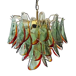 Люстра стеклянная с зелеными лепестками Green Leaf Fall варинант исполнения - 1 | Loft Concept в Сочи