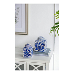 Ваза с крышкой в китайском стиле Oriental Blue & White Ornament Vases варинант исполнения - 4 | Loft Concept в Сочи