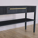 Дизайнерская Консоль с полкой и ящиком Primo Черный дуб варинант исполнения - 3 | Loft Concept в Сочи