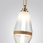 Подвесной светильник со стеклянным плафоном и декоративной вставкой из текстурного камня Tectona  варинант исполнения - 5 | Loft Concept в Сочи