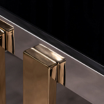 Консоль в современном стиле с черной стекляной столешницей Console with Black Glass варинант исполнения - 2 | Loft Concept в Сочи