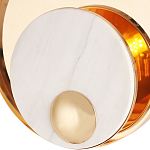 Бра с круглым плафоном из белого мрамора и золотистым металлическим обрамлением  Ginger & Jagger варинант исполнения - 2 | Loft Concept в Сочи