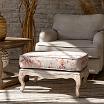 Мягкая банкетка из массива бука серая с растительным орнаментом Raffael Grey Floral Banquette варинант исполнения - 5 | Loft Concept в Сочи