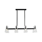 Люстра светодиодная с 8-ю прозрачными плафонами из акрила и стали Glass Cylinder Black варинант исполнения - 4 | Loft Concept в Сочи