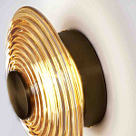 Бра с рельефным круглым плафоном янтарного цвета Savio Glass Disc Light варинант исполнения - 2 | Loft Concept в Сочи