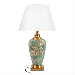 Настольная лампа бирюзовая с цветочным принтом Turquoise Flight варинант исполнения - 1 | Loft Concept в Сочи