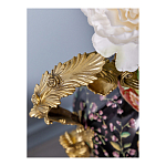 Ваза из фарфора черная с цветочной росписью и бронзовыми элементами Spring Garden варинант исполнения - 4 | Loft Concept в Сочи